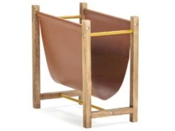 Porte-revues Bento En Cuir Synthétique Et Bois Naturel
