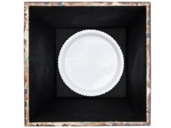 Panier Poubelle De Bureau Gris Jaune Mdf Tissu Retro 26x20x20 -Electroménager Soldes accessoire de rangement 12521477