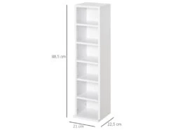 Lot De 2 étagères Colonnes Armoire De Rangement CD 6 + 6 Compartiments Blanc Dim. 21L X 22,5l X 88,5H Cm -Electroménager Soldes accessoire de rangement 12569659