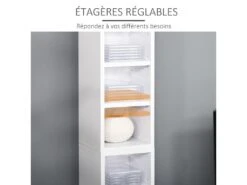 Lot De 2 étagères Colonnes Armoire De Rangement CD 6 + 6 Compartiments Blanc Dim. 21L X 22,5l X 88,5H Cm -Electroménager Soldes accessoire de rangement 12569663