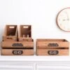 Lot De 4 Caisses Boites Bois Marron Shabby Vintage 15x35x22 -Electroménager Soldes accessoire de rangement 12611007