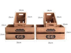 Lot De 4 Caisses Boites Bois Marron Shabby Vintage 15x35x22 -Electroménager Soldes accessoire de rangement 12611011