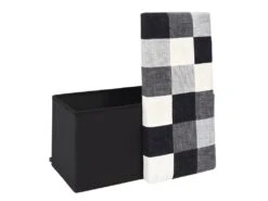 Coffre De Rangement Banc Pliable Patchwork Gris -Electroménager Soldes accessoire de rangement 12797785