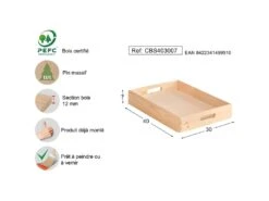 Caisse En Bois De Rangement 40 X 30 X 7 Cm -Electroménager Soldes accessoire de rangement 12808463