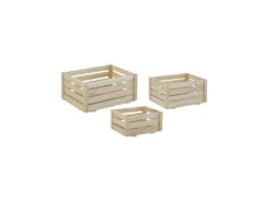 Caisse De Rangement En Pin Brut (Lot De 3)