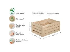 Caisse De Rangement En Pin Brut (Lot De 3) -Electroménager Soldes accessoire de rangement 12808753