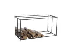 Porte-bûches Horizontal En Métal Gris