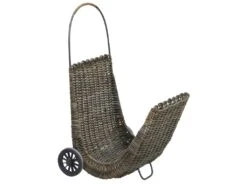 Chariot à Bûches En Poelet Croco Sur Roulettes