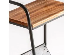 Porte Revue En Fer Et En Bois, Noir Et Brun 40x32x61,5 -Electroménager Soldes accessoire de rangement 12975819