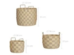Set De 3 Paniers Zola En Fibre Naturelle -Electroménager Soldes accessoire de rangement 13010123