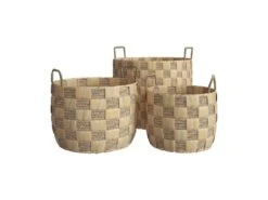 Set De 3 Paniers Zola En Fibre Naturelle -Electroménager Soldes accessoire de rangement 13010127