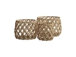 Set De 3 Paniers Gillis En Fibre Naturelle -Electroménager Soldes accessoire de rangement 13010239