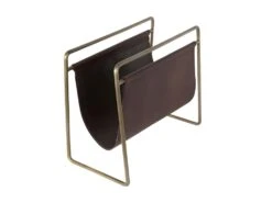 Scholar - Porte Revues Vintage Cuir Et Métal - Couleur - Marron -Electroménager Soldes accessoire de rangement 13289431