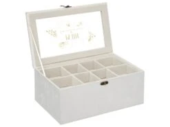 Boîte à Couture En Bois Et Tissu Ivoire