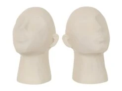 Serre-livres Têtes Abstraites En Résine Beige 8 Serre-livres Têtes Abstraites En Résine Beige -Electroménager Soldes accessoire de rangement 13448427