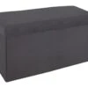 2 En 1 Pouf Pliant Double Et Coffre De Rangement Velours Gris Foncé 76.6 X H 37.5 Cm -Electroménager Soldes accessoire de rangement 13457283