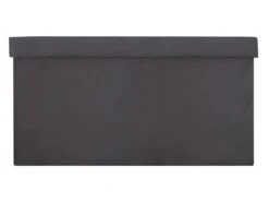 2 En 1 Pouf Pliant Double Et Coffre De Rangement Velours Gris Foncé 76.6 X H 37.5 Cm -Electroménager Soldes accessoire de rangement 13457287