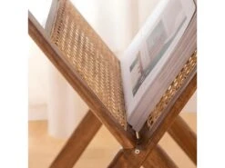 Porte Revue En Bois De Manguier Et Cannage Paloma -Electroménager Soldes accessoire de rangement 13485917