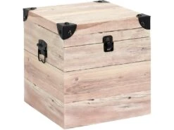 Set De 3 Malles Impression Lames De Bois -Electroménager Soldes accessoire de rangement 13498471