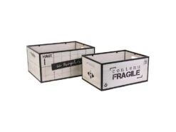 Cagette De Rangement En Bois Recyclerie (Lot De 2)