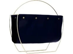 Porte-revues En Métal Doré Et Tissu Noir