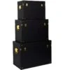 Set De 3 Malles Décoratives Noires Et Dorées 2 Set De 3 Malles Décoratives Noires Et Dorées -Electroménager Soldes accessoire de rangement 13524543