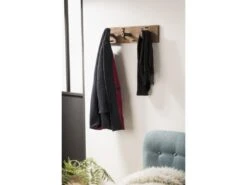 ALIDA - Portemanteau Mural Marron 3 Crochets Marteaux Teck Recyclé Et Métal