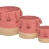 Set De 3 Paniers De Rangement En Jute Et Coton Avec Pompons -Electroménager Soldes accessoire de rangement 14733495