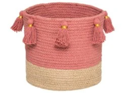 Set De 3 Paniers De Rangement En Jute Et Coton Avec Pompons -Electroménager Soldes accessoire de rangement 14733499