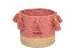 Set De 3 Paniers De Rangement En Jute Et Coton Avec Pompons -Electroménager Soldes accessoire de rangement 14733501