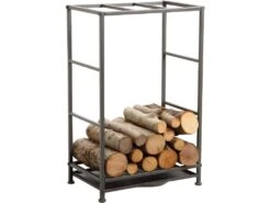 Rack Porte-bûches En Métal Avec Tiroir à Poussière