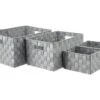 4 Paniers Tressés Gris -Electroménager Soldes accessoire de rangement 15781915