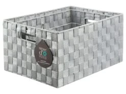 4 Paniers Tressés Gris -Electroménager Soldes accessoire de rangement 15781919