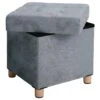 Banc De Rangement Tabouret Rembourré Pliable Avec Couvercle Pieds En Bois Massif Gain De Place Charge 300 Kg Pour Chambre Couloir Gris Clair 12_0002317 -Electroménager Soldes accessoire de rangement 15859959