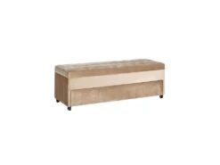 Banquette Coffre + Tiroir Tissu Beige Taille M - VIPOP