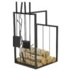 Porte-bûches En Métal Noir + 4 Accessoires -Electroménager Soldes accessoire de rangement 18071923