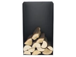 Rack à Bûches PESTAK En Acier Noir Avec Dossier 45x30x80 Cm -Electroménager Soldes accessoire de rangement 18375211