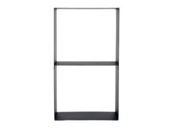 Range Bûches CASEY En Acier Noir à 2 étages 45x30x80 Cm -Electroménager Soldes accessoire de rangement 18375229