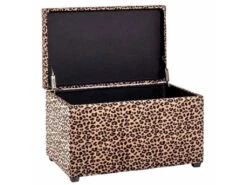 Coffre De Rangement "Motif Léopard" 65cm Marron