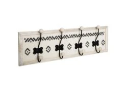 Patère 4 Crochets En Bois "Bonie" 63cm Blanc