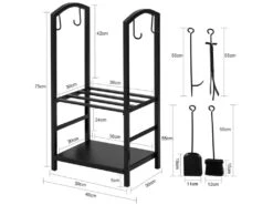 Porte Bûches Serviteur De Cheminée Avec 4 Outils Ensemble D‘outils Pour Intérieur Extérieur,SoBuy SDA01-SCH -Electroménager Soldes accessoire de rangement 19557689