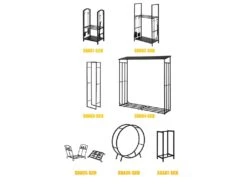 Porte Bûches Serviteur De Cheminée Avec 4 Outils Ensemble D‘outils Pour Intérieur Extérieur,SoBuy SDA01-SCH -Electroménager Soldes accessoire de rangement 19557697