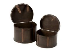 Lot De 2 Valises Déco "Rétro Vintage" 35cm Marron -Electroménager Soldes accessoire de rangement 19559057