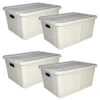 4x Boîte De Rangement Life Story Avec Couvercle Grand 45l Gris Clair -Electroménager Soldes accessoire de rangement 19797489