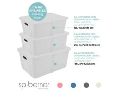 4x Boîte De Rangement Life Story Avec Couvercle Grand 45l Gris Clair -Electroménager Soldes accessoire de rangement 19797493