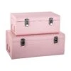 Lot De 2 Cantines Enfant Malle En Métal Rose -Electroménager Soldes accessoire de rangement 19801951