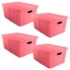 4x Boîte De Rangement Life Story Avec Couvercle 25l Rose Moyen -Electroménager Soldes accessoire de rangement 19817025