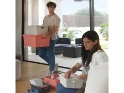 Boîte De Rangement Avec Couvercle 25l Gris Clair -Electroménager Soldes accessoire de rangement 19817039