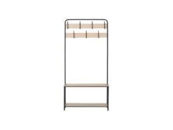 Cintre Meuble à Chaussures MDF Métal Avec 2 Etagères 7 Crochets Pour Entrées -Electroménager Soldes accessoire de rangement 19820579