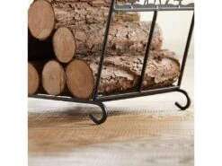 SoBuy SDA05-SCH Serviteur De Cheminée Pliant Wapitis Porte Bûches Pliable Range-Bûches Anthracite Grande Capacité -Electroménager Soldes accessoire de rangement 19872701